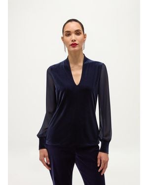 Hobbs Aimee Velvet Top - Blue