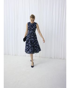Hobbs Ria Embroidered Floral Dress - Blue