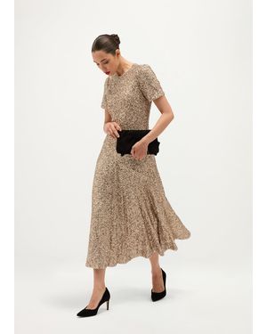 Hobbs Saffie Sequin Dress - Natural
