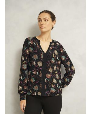 Hobbs Zelia Printed Top - Black