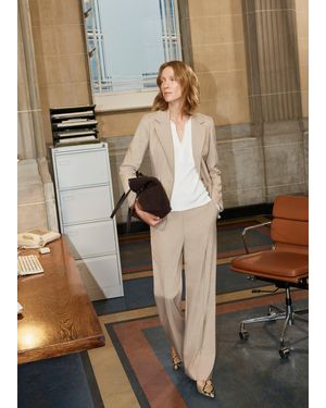 Hobbs Ashleen Wide Leg Trousers - Natural