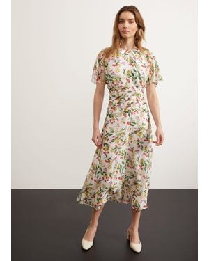 Hobbs Tegan Silk Dress - Natural