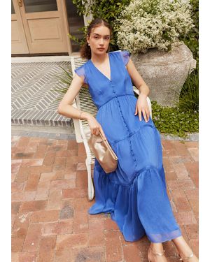 Hobbs Roseberry Tiered Dress - Blue