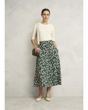 Hobbs Dark Floral Kiara Midi Skirt - Multicolour