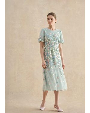 Hobbs Audra Embroidered Dress - Natural