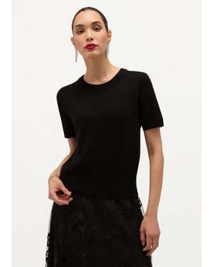 Hobbs Kimmi Short Sleeve Wool Cashmere Jumper - Black