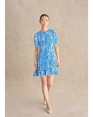 Hobbs Iona Textured Dress - Blue