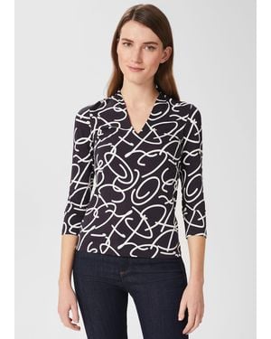 Hobbs Aimee Printed Top - Black