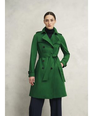 Hobbs Skylar Shower Resistant Trench Coat - Green