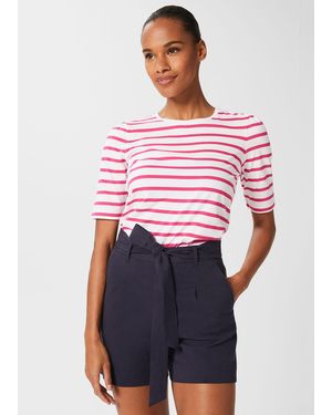 Hobbs Eva Cotton Striped T-Shirt - Multicolour