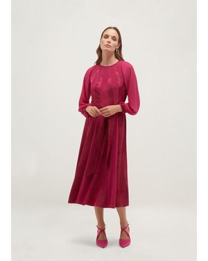 Hobbs Petite Loren Jacquard Dress - Red