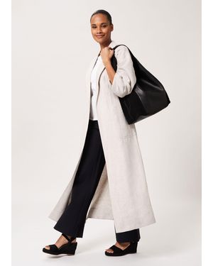 Hobbs Maeve Linen Wrap Trench Coat - Natural
