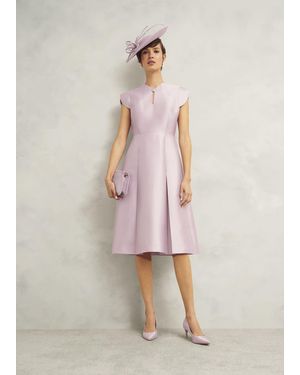 Hobbs Rhea Wool Silk Dress - Pink