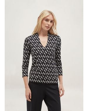 Hobbs Aimee Printed Top - Black