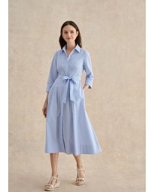 Hobbs Petite Jane Shirt Stripe Dress - Blue