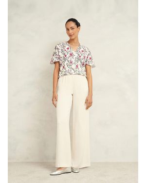 Hobbs Gigi V Neck Top - Natural