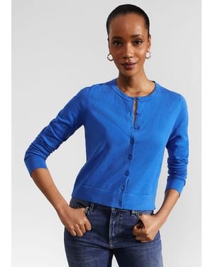 Hobbs Michelle Cotton Cardigan - Blue