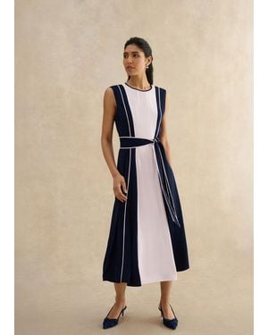 Hobbs Petite Louise Colourblock Dress - Blue