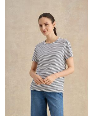 Hobbs Adaline Cotton Slub Striped T-Shirt - Natural