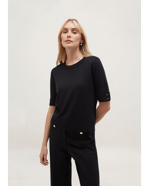 Hobbs Leanne Knitted Top - Black
