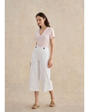 Hobbs Petite Kimmi Crop Trousers - Natural