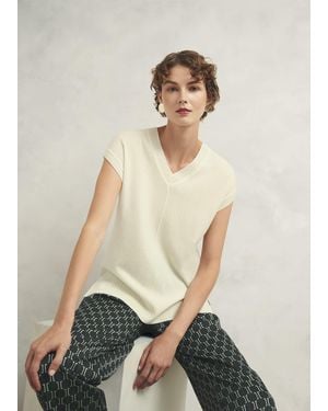 Hobbs Brooksfirth Wool Cashmere Knitted Vest - Natural