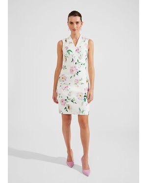 Hobbs Petite Suzanna Floral Tweed Dress - White
