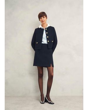 Hobbs Marie Skirt With Wool - Blue