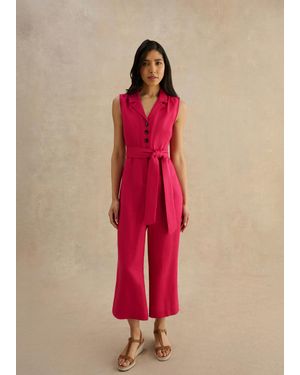 Hobbs Petite Destiny Linen Jumpsuit - Pink