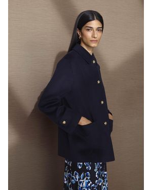 Hobbs Erin Wool Blend Coat - Blue