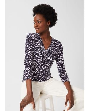 Hobbs 'Simmy Printed Top - Blue