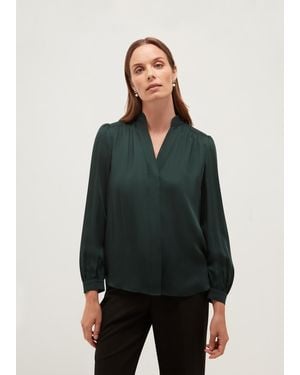 Hobbs Gwen Satin Blouse - Green