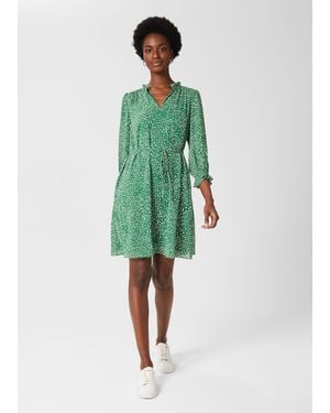 Hobbs Stefania Belted Dress - Green