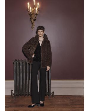 Hobbs Dania Leopard Faux Fur Coat - Brown