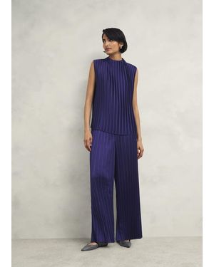 Hobbs Orla Pleated Trousers - Blue