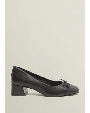 Hobbs Andie Heeled Leather Ballerinas - Black