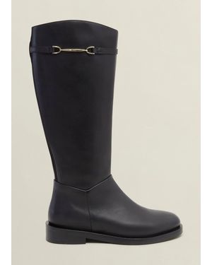Hobbs Uma Leather Knee Boots - Black