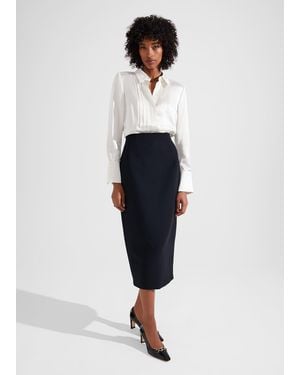 Hobbs Diana Wool Skirt - Blue