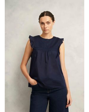 Hobbs Joy Cotton Blouse - Blue