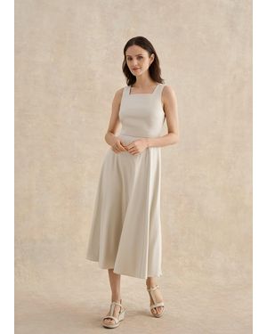 Hobbs Trinity Linen Blend Midi Dress - Natural