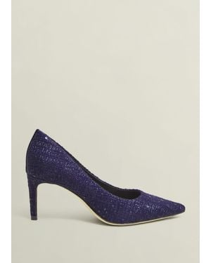 Hobbs Leila Tweed Court Shoes - Blue