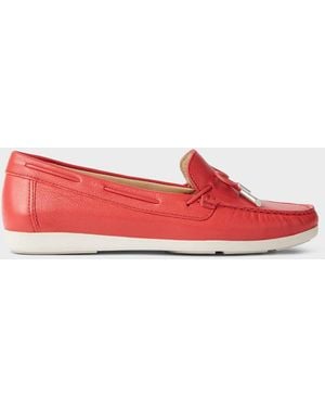 Hobbs Emily Leather Moccasins - Red