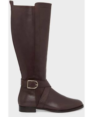 Hobbs Lisette Leather Knee Boot - Brown