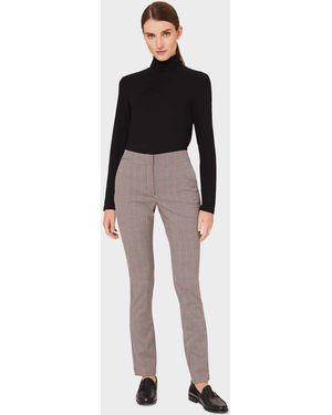 Hobbs Annie Check Slim Trouser With Stretch - Black
