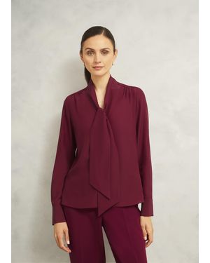 Hobbs Mimi Silk Blouse - Red