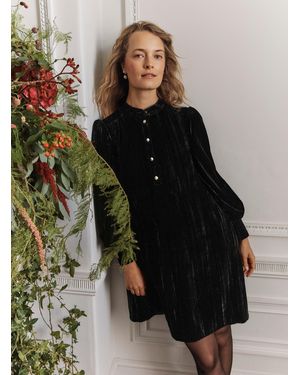 Hobbs Sienna Velvet Dress - Black