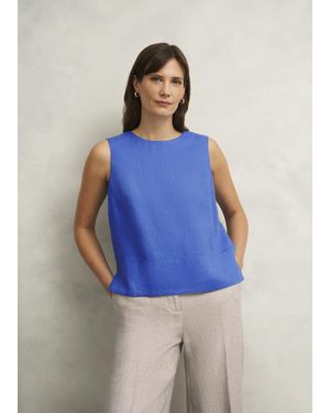 Hobbs Malindi Linen Top - Blue