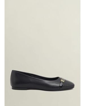 Hobbs Kelly Leather Ballerinas - White