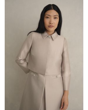 Hobbs Avery Wool Silk Jacket - Natural