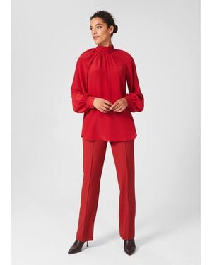 Hobbs Mollie Silk Blouse - Red